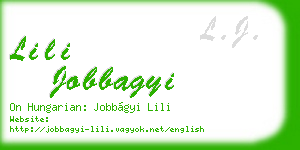 lili jobbagyi business card